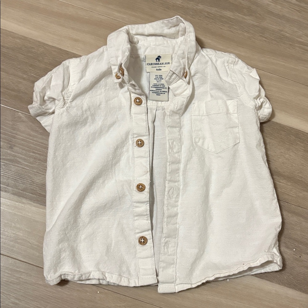 Caribbean Joe white Button-Up Shirt 18 months